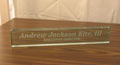 Image of a jade glass 12 inch by 2 inch desk name bar