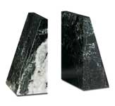 This is a image of a set of green marble bookends