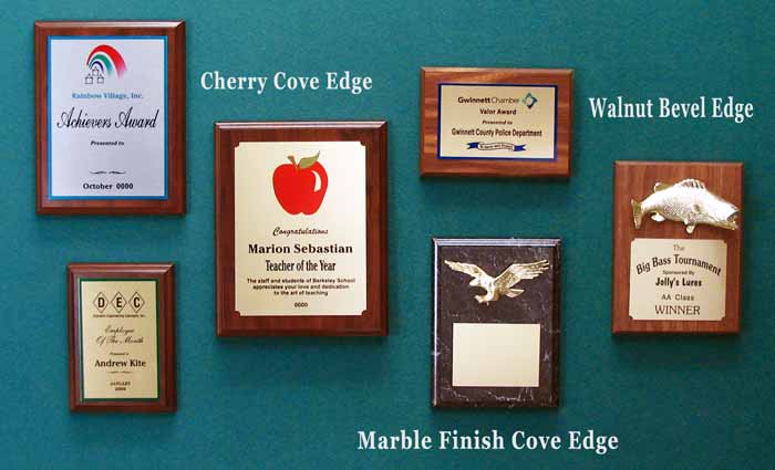 Six fiber board plaques