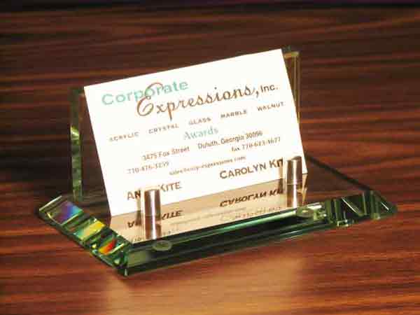 Jade glass card holder