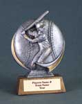 This is a image of a silver color baseball resin