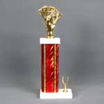 This is a image of a gold poker hand on top of a red column with a side date